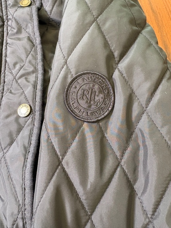Lauren Ralph Lauren Quilted Hooded Coat — Black Size Small - Picture 5 of 8
